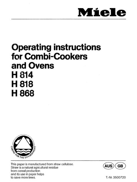 Miele H 814 Manual pdf manual